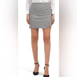 ShineStar Gingham Notch Mini Skirt Small